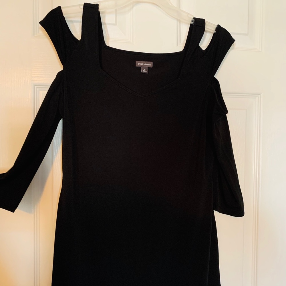 Black cold shoulder top